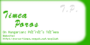 timea poros business card